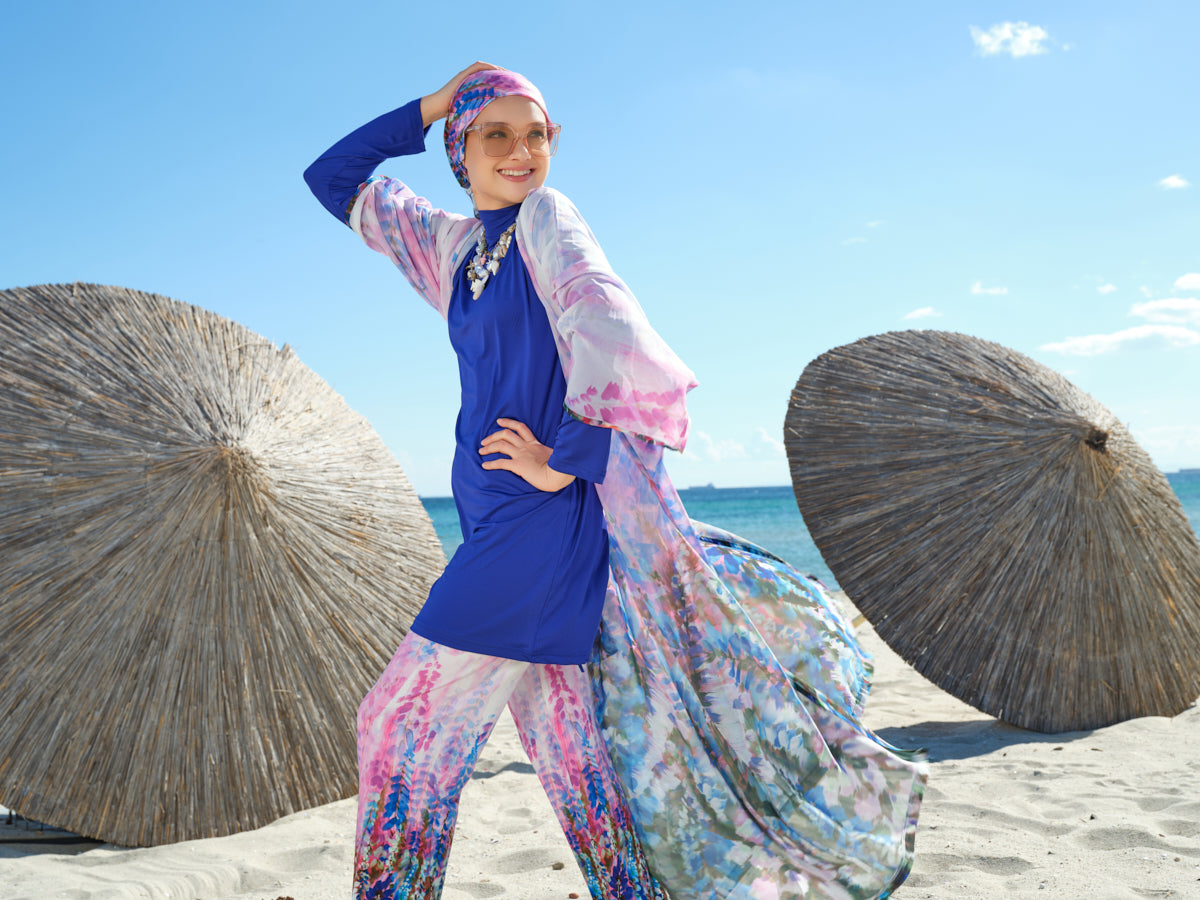Azure Bloom Sheer Cover Up