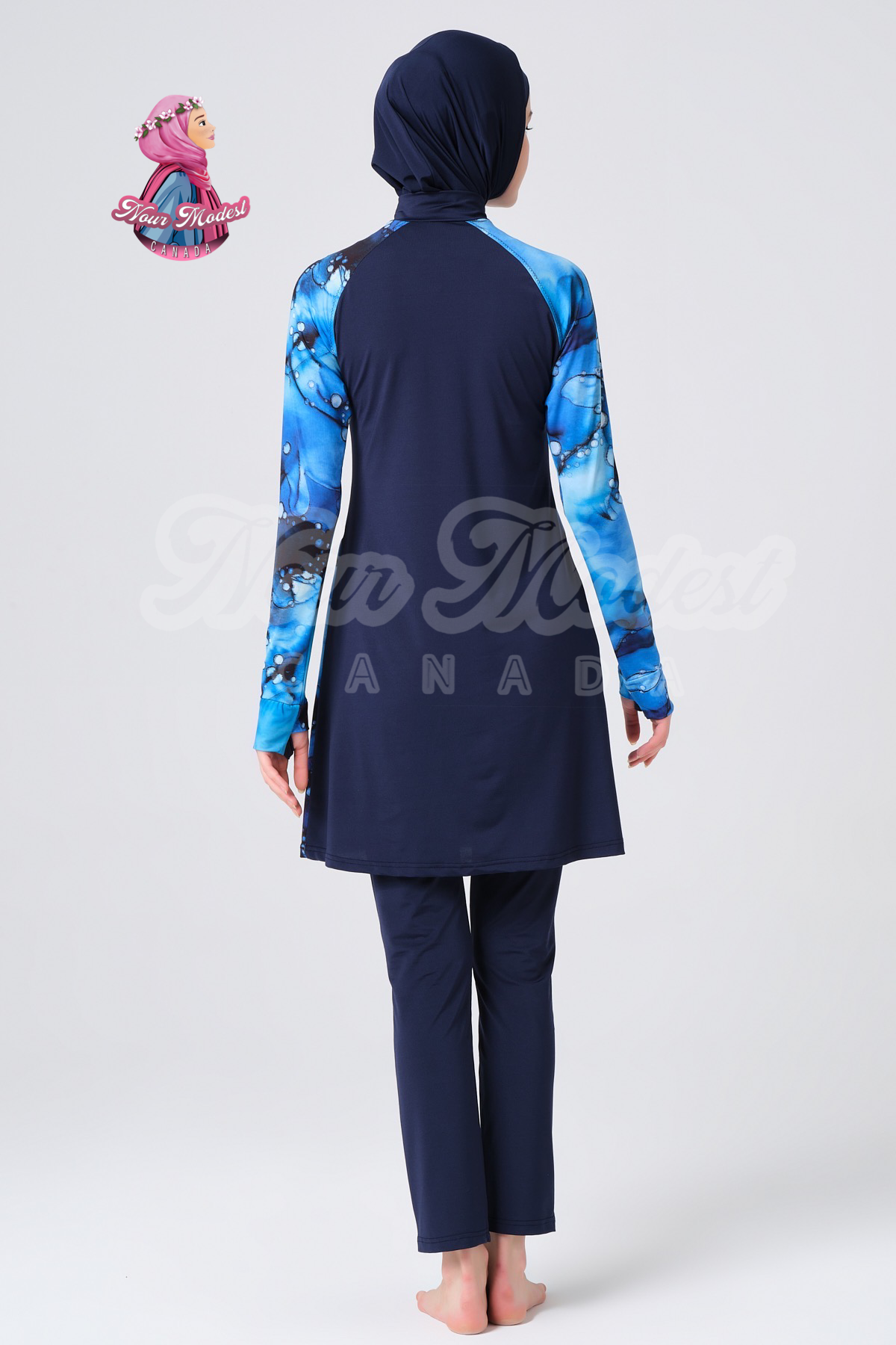 Blue Bubbles Burkini - 5 Piece