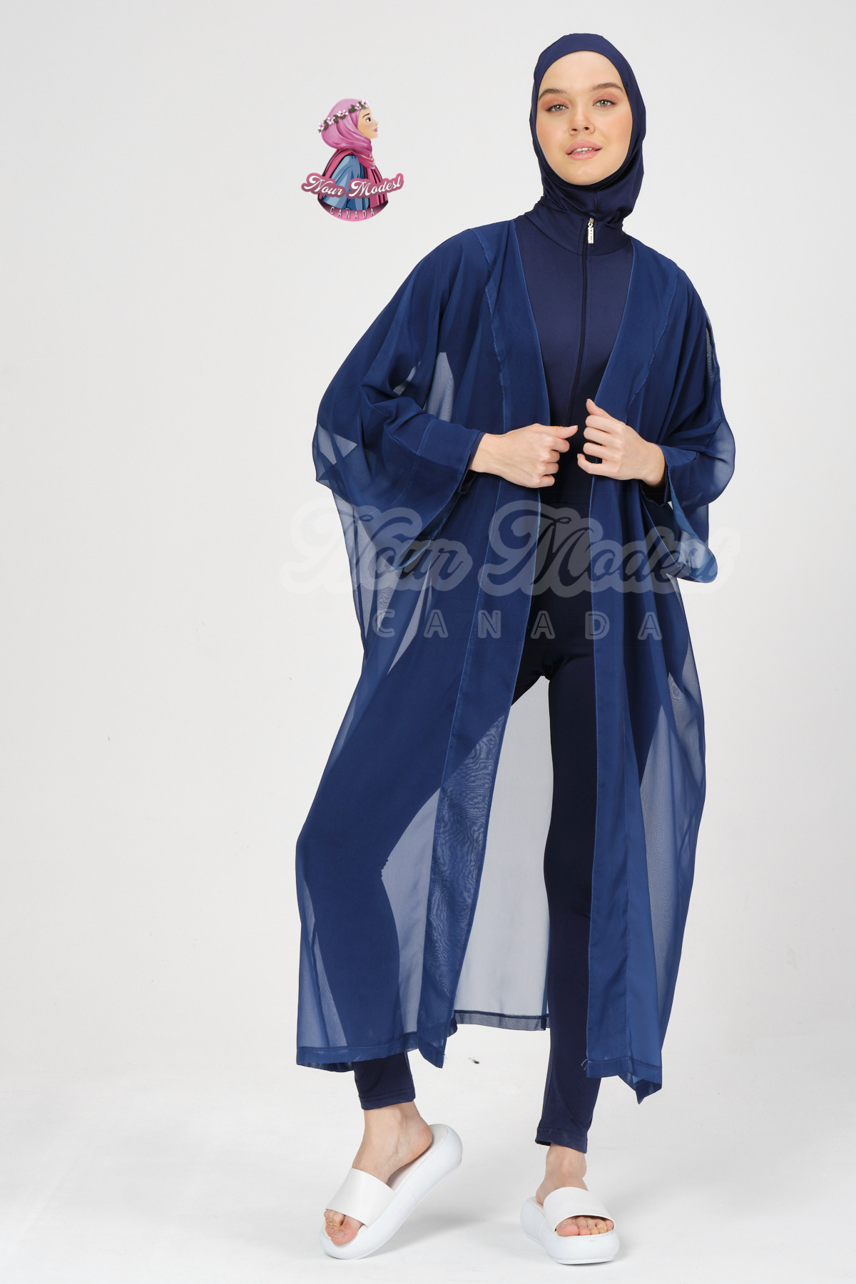 Navy Blue Kimono Beach Cover