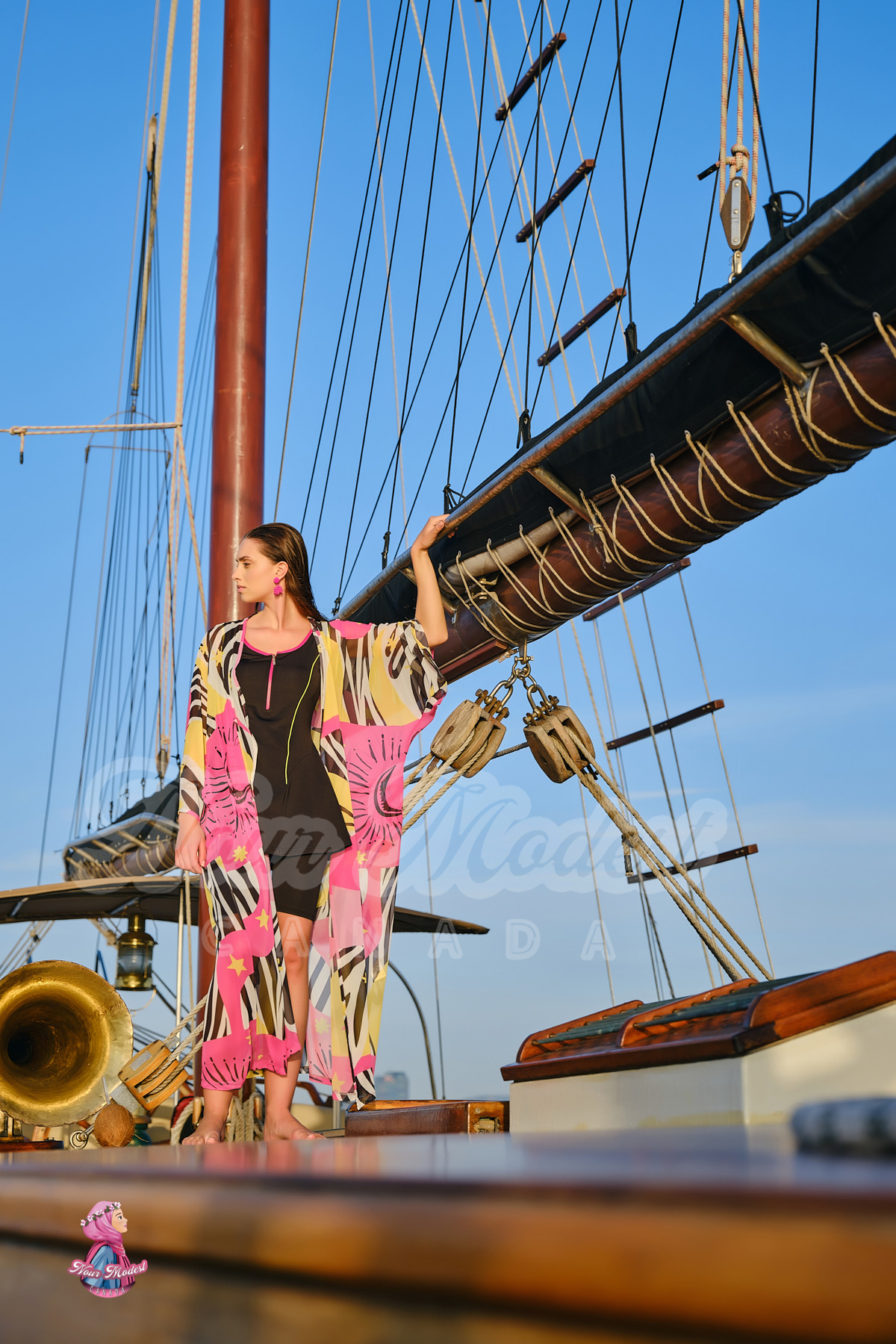 Pink Zebra Beach Cover Kimono