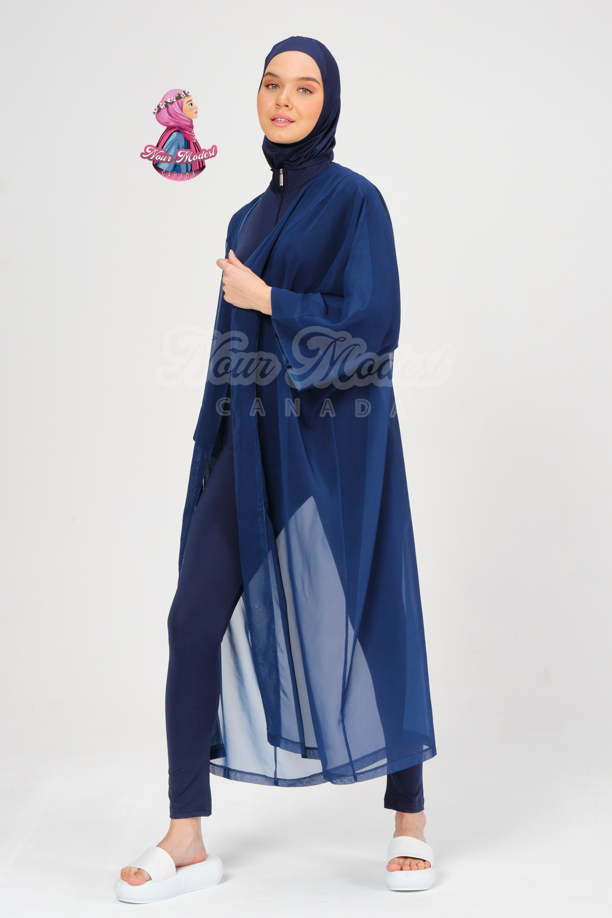 Navy Blue Kimono Beach Cover