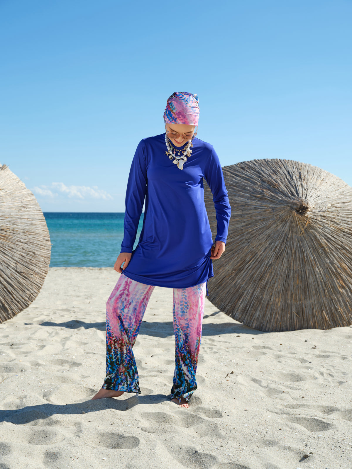 Azure Bloom Swim Set
