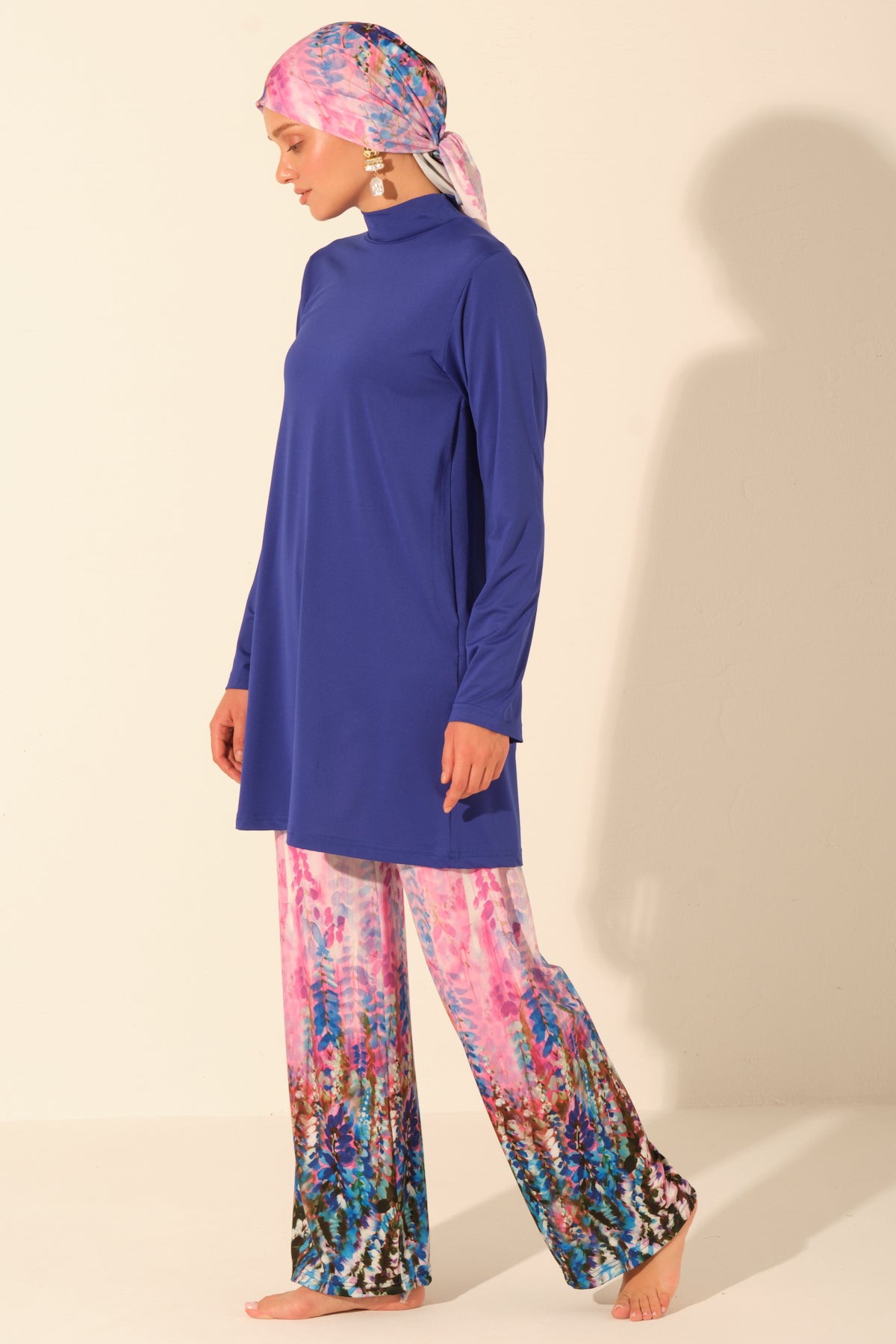 Azure Bloom Swim Set