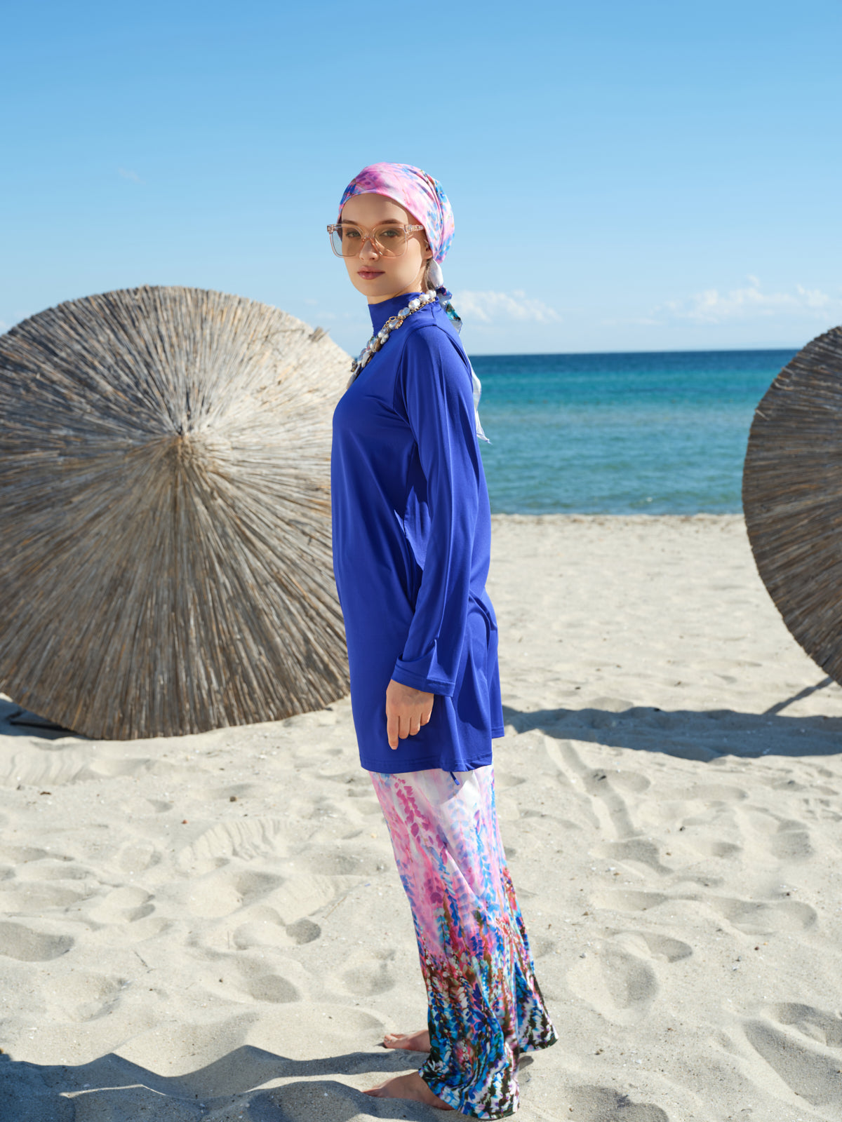 Azure Bloom Swim Set