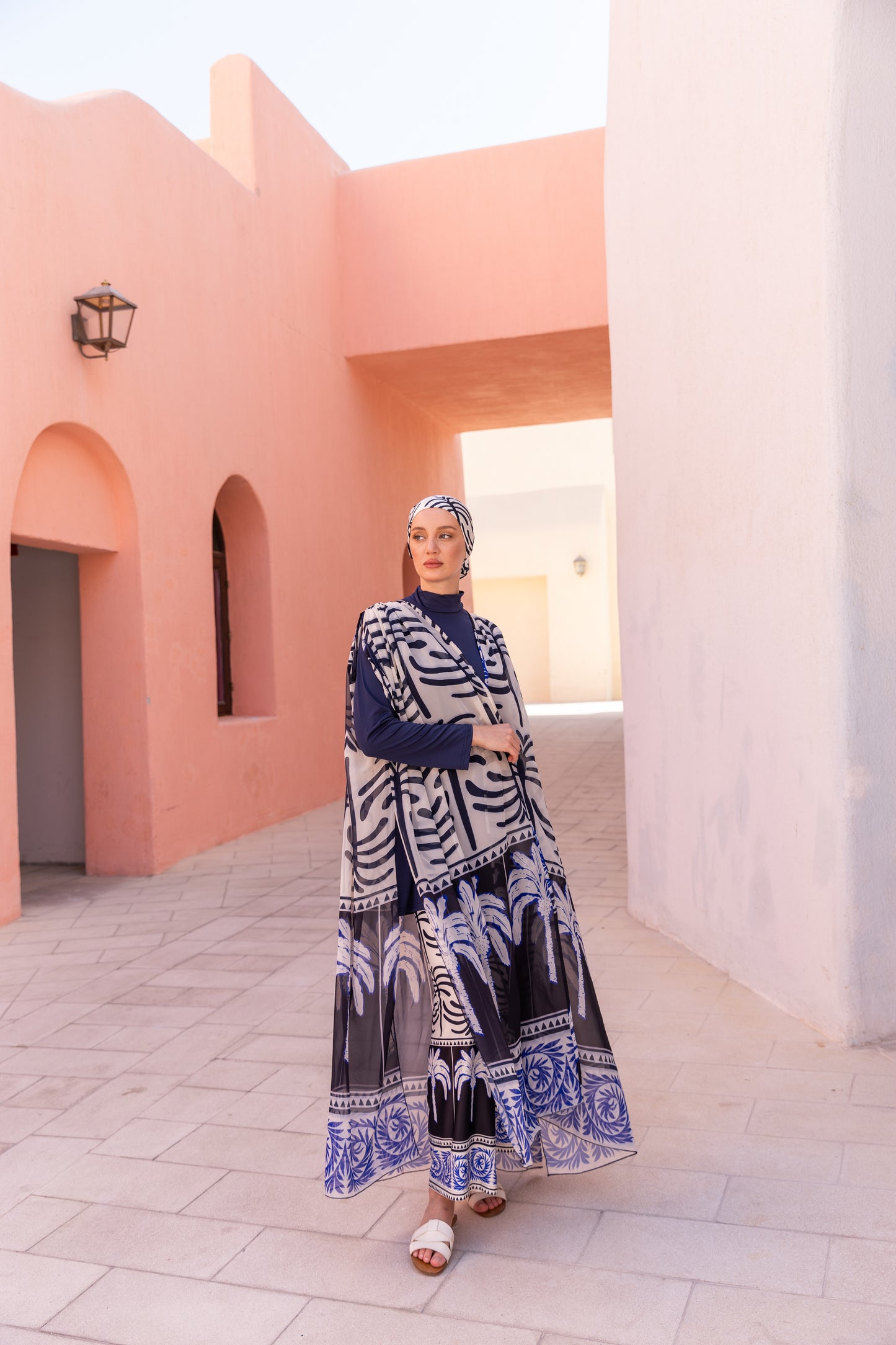 Azure Palm Sheer Cover Up