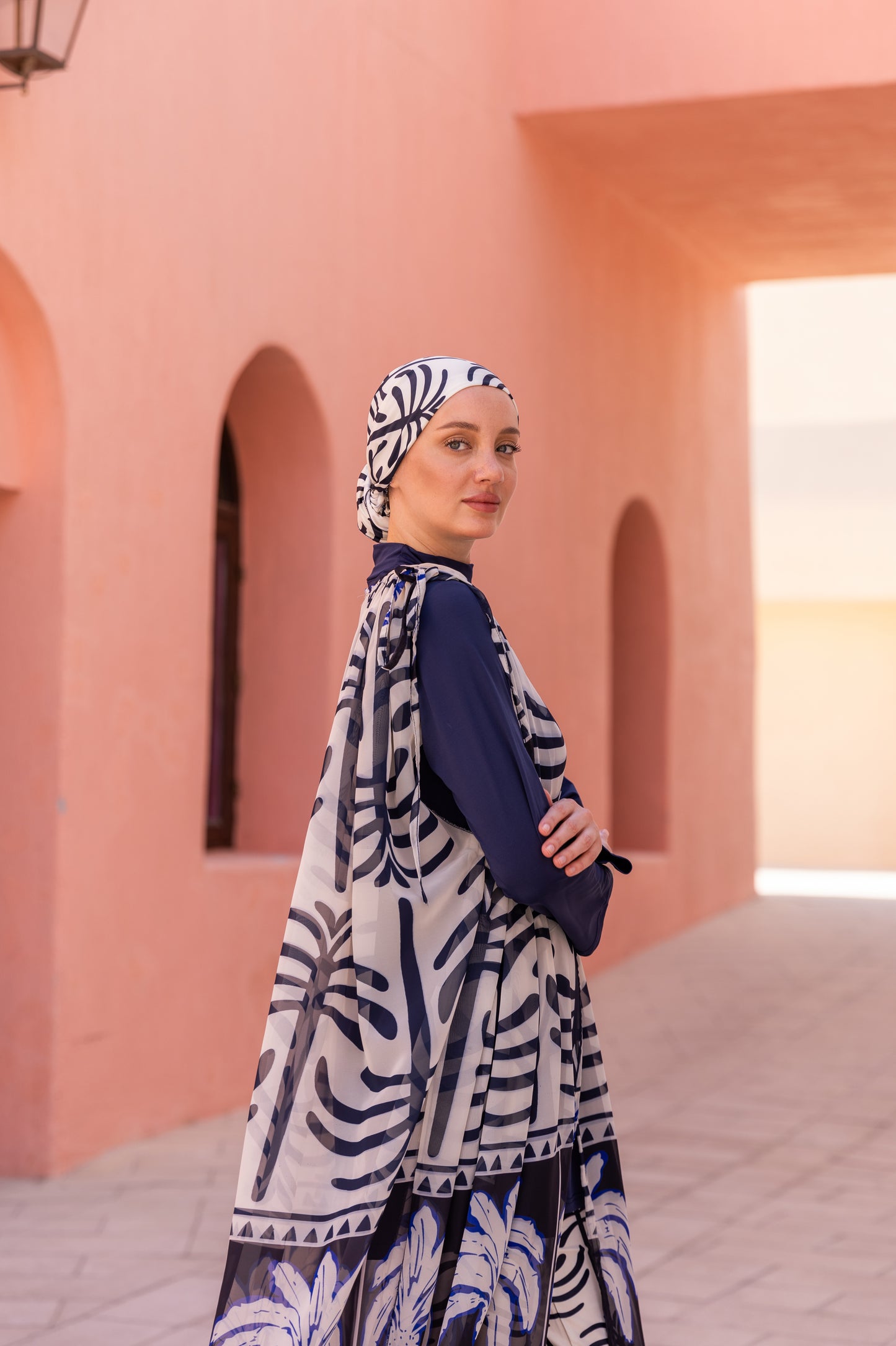 Azure Palm Sheer Cover Up