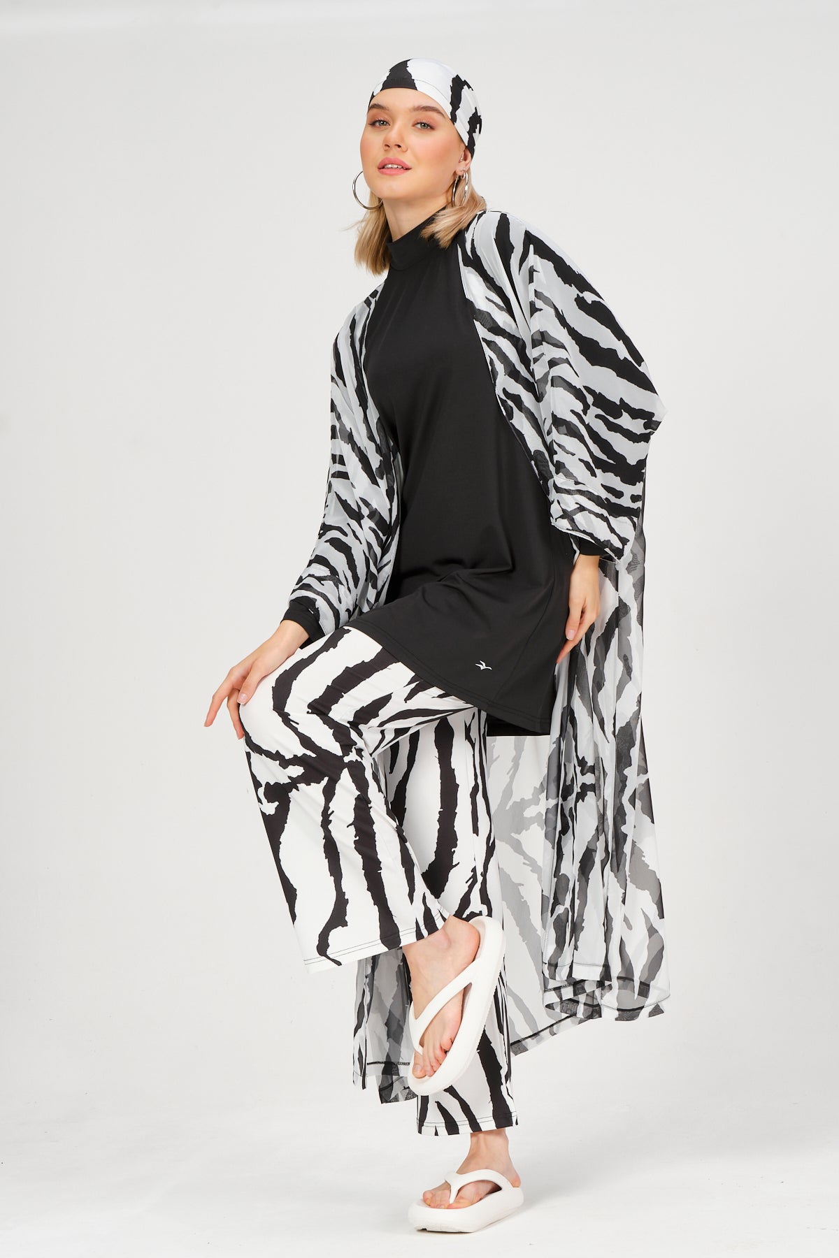 Zebra Print Swim Cover-Up