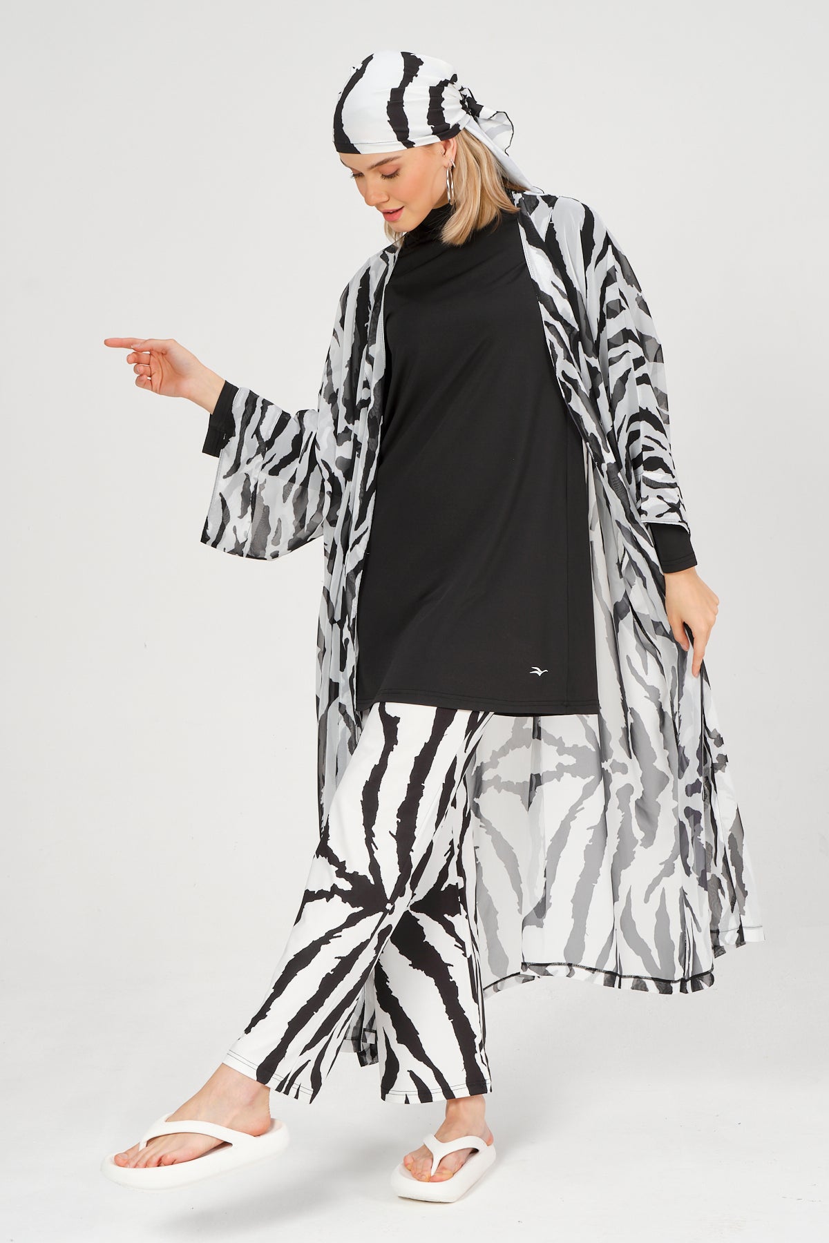 Zebra Print Swim Cover-Up
