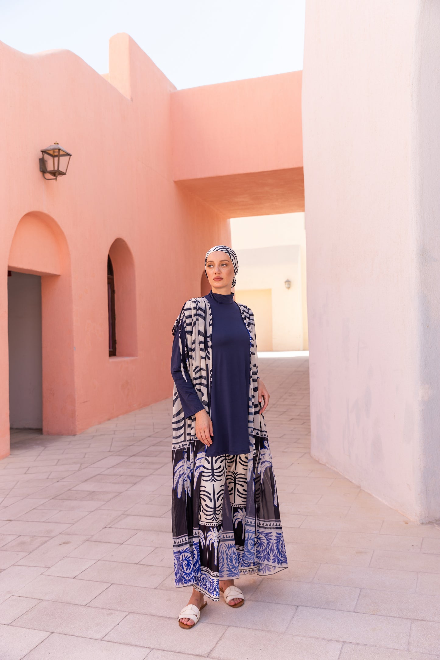 Azure Palm Sheer Cover Up