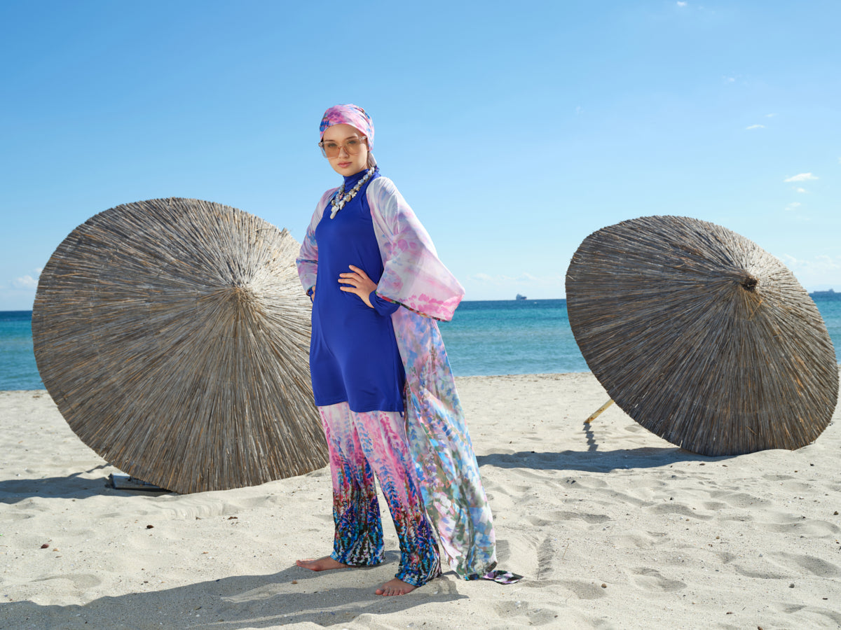 Azure Bloom Sheer Cover Up