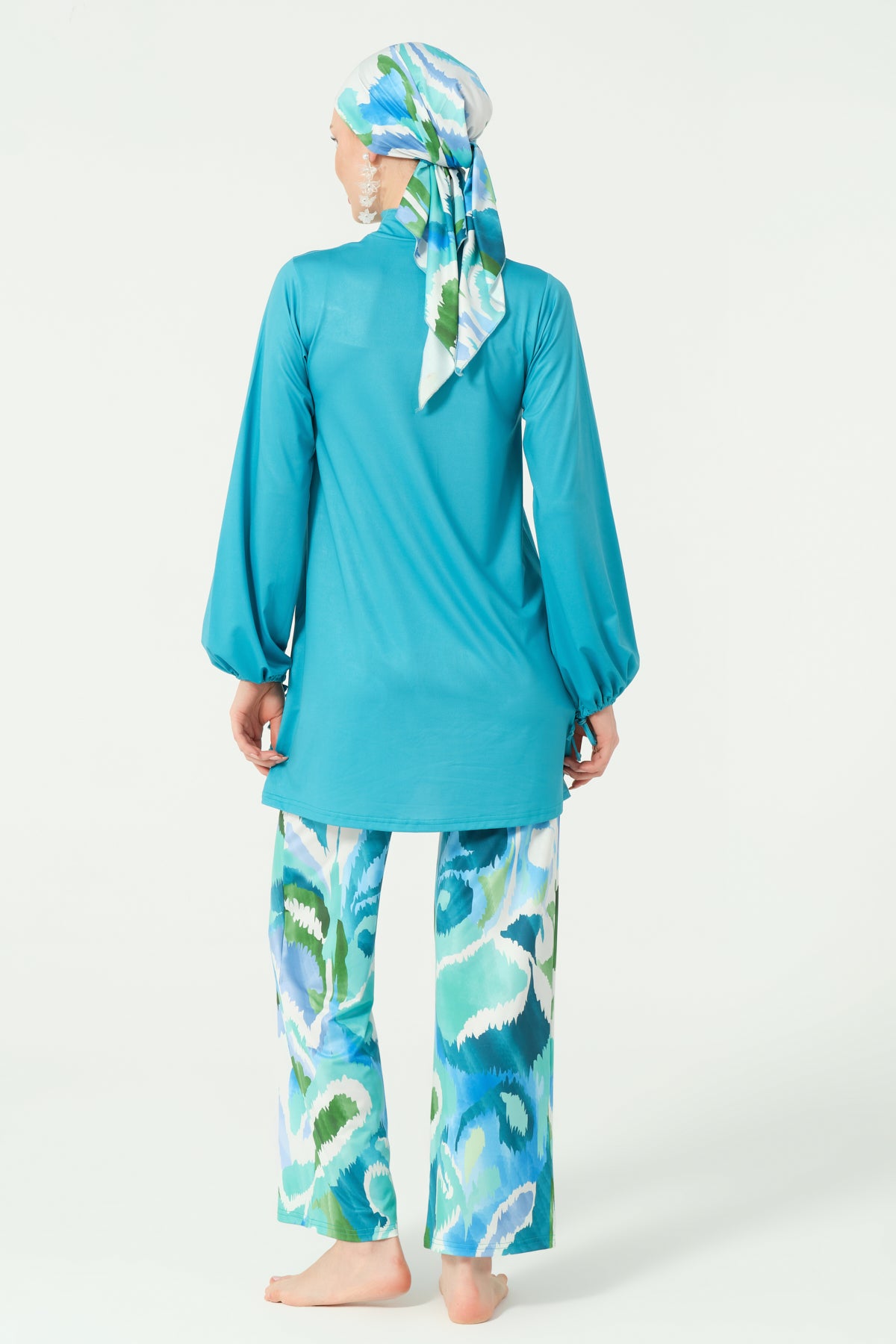 Azure Bloom Swim Set