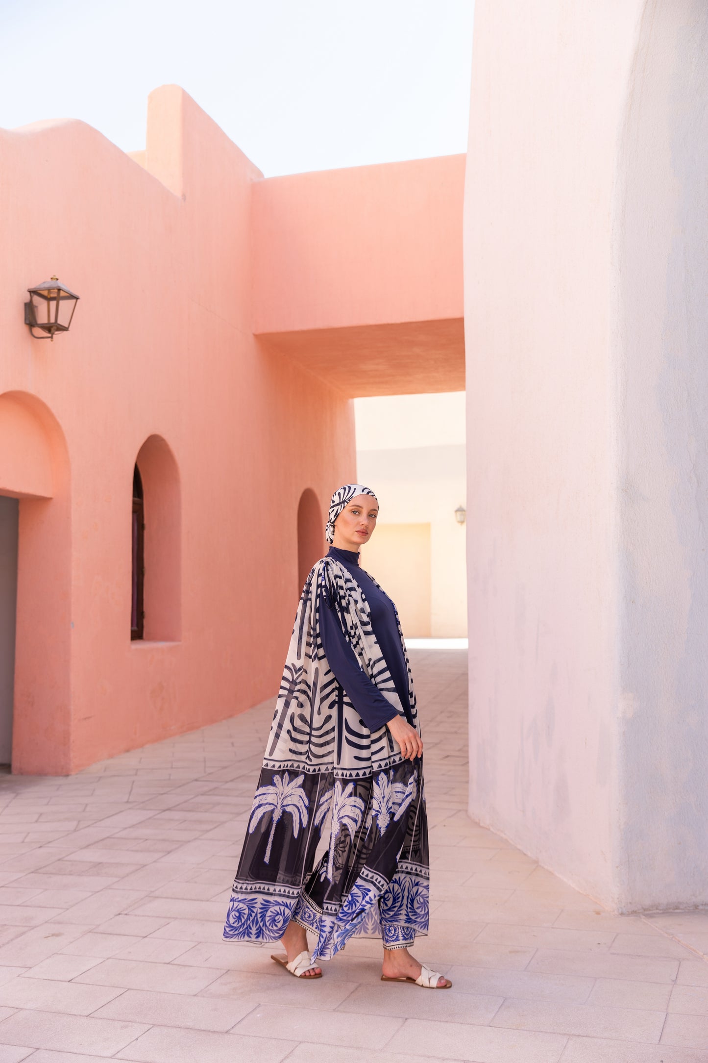 Azure Palm Sheer Cover Up