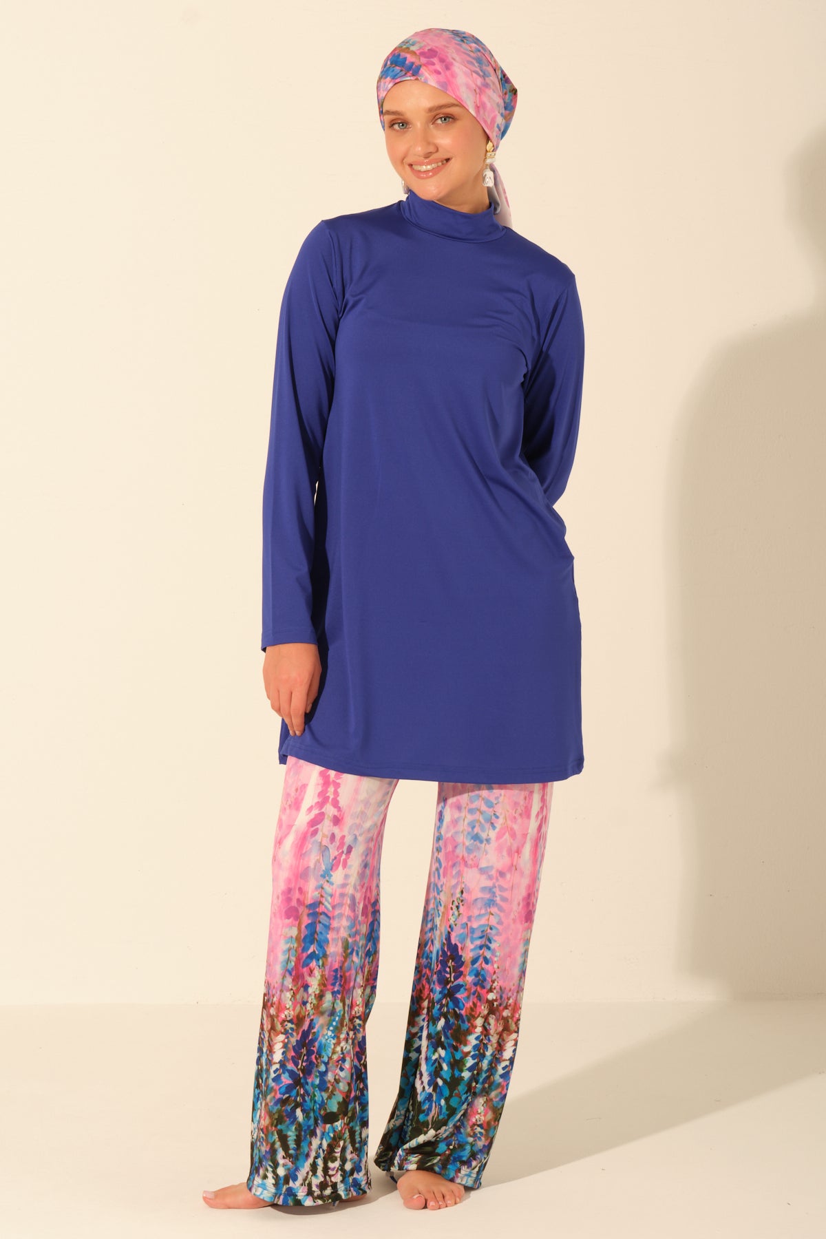 Azure Bloom Swim Set
