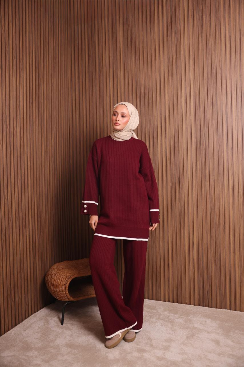 Serenity Knit Set _ الطقم التريكو الروزان
