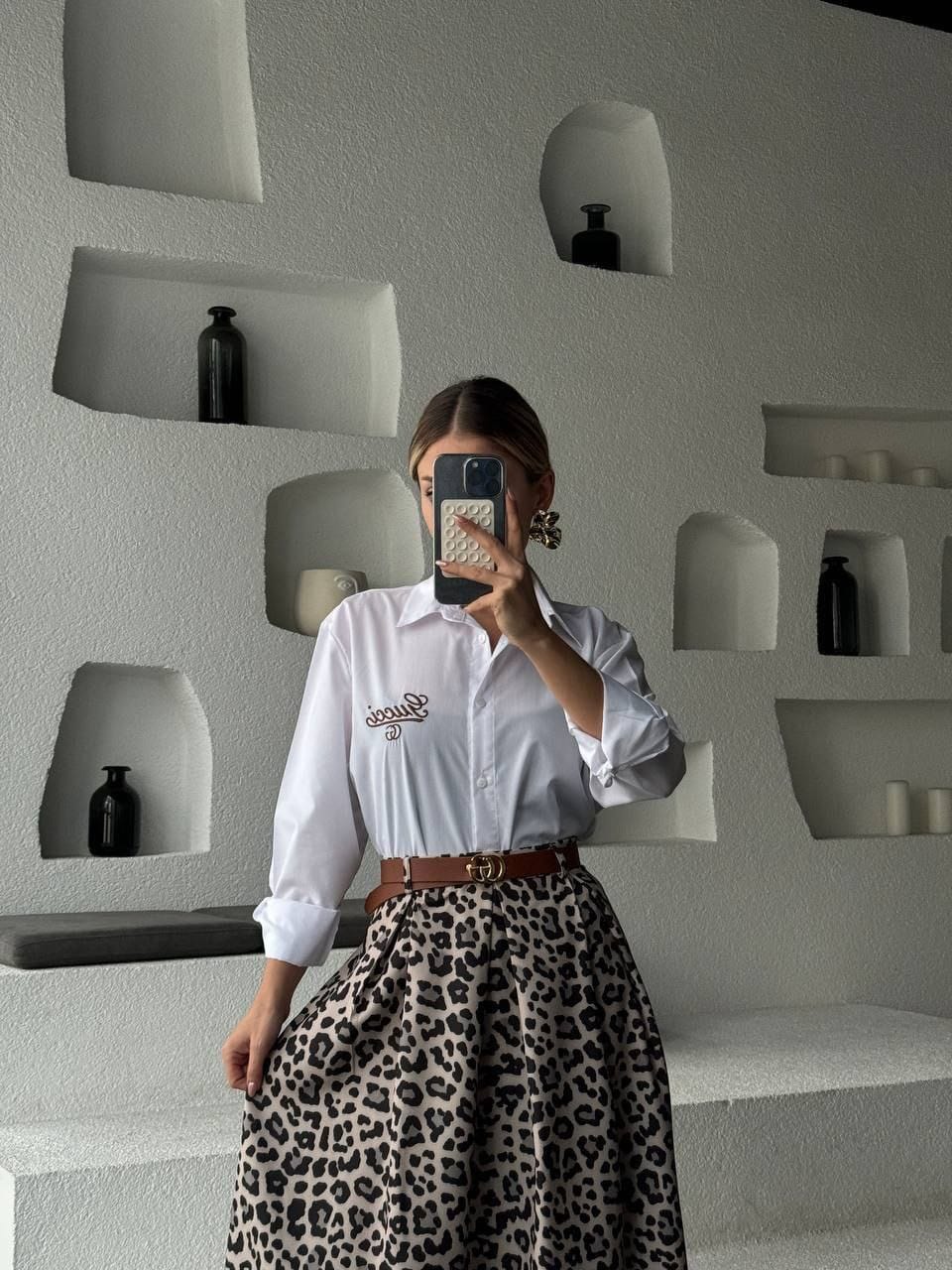 Classic Leopard Skirt Set - طقم التنورة الليوبارد الكلاسيكي