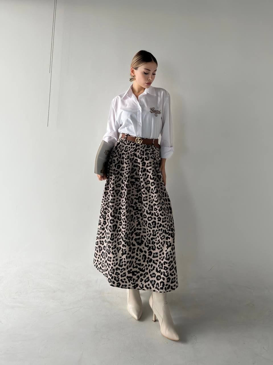 Classic Leopard Skirt Set - طقم التنورة الليوبارد الكلاسيكي