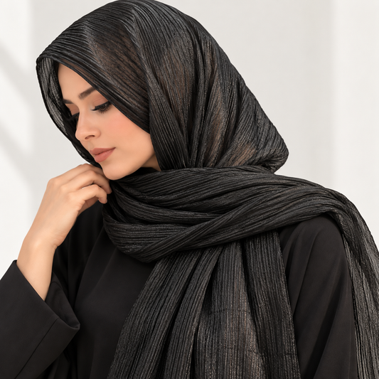 Lustre Pleated Hijab | حجاب بليسيه لامع